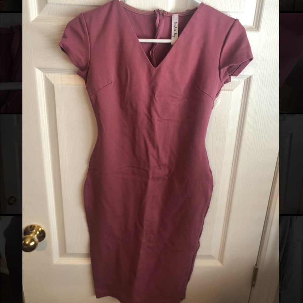 Midi Length Dusty Rose Dress